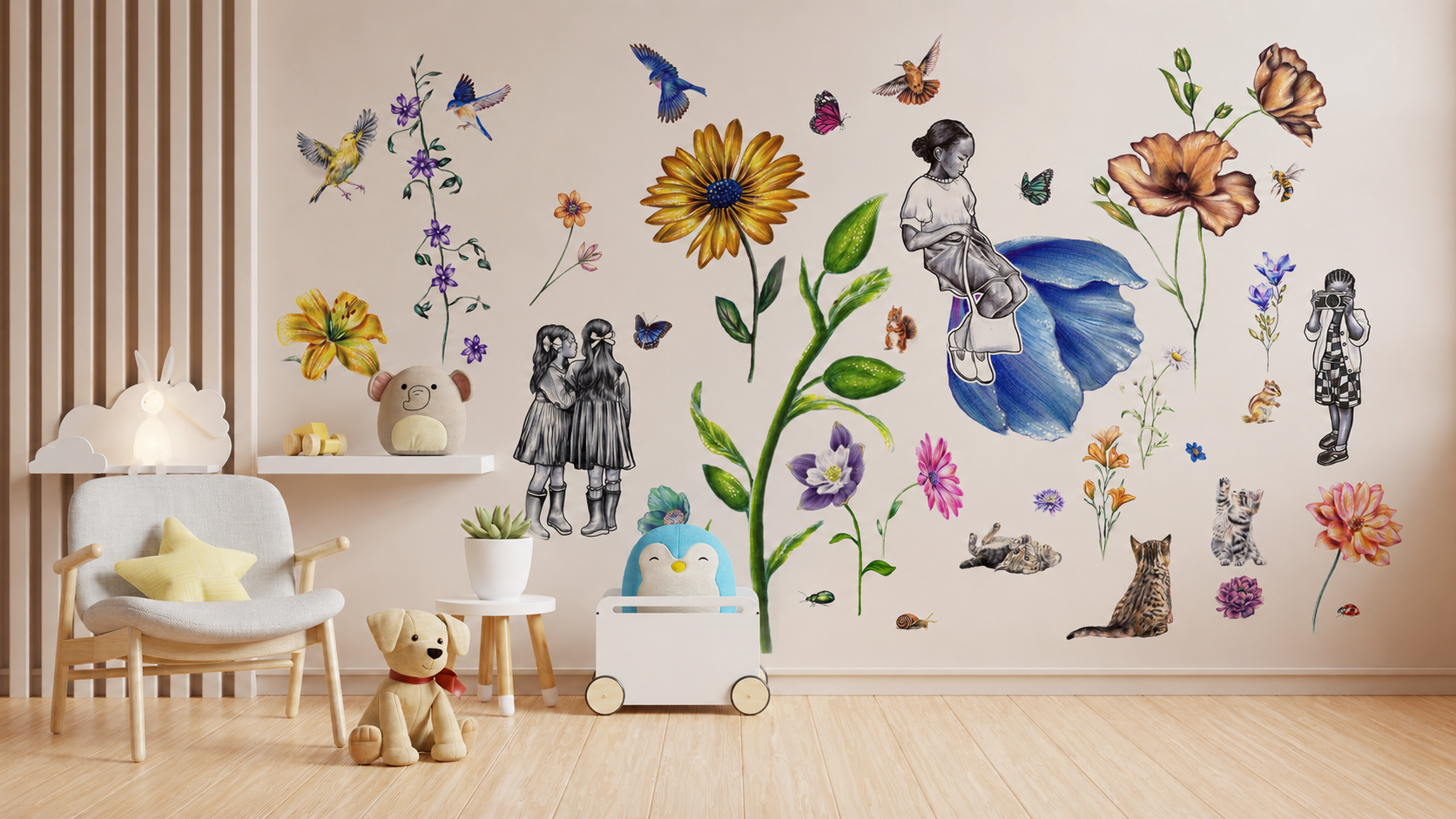 The mural room scene